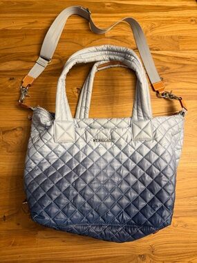 MZ Wallace Nylon Tote bucket bag gray with mini inside bag and dust bag NWOT
